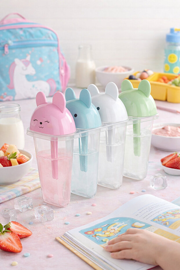 8 Pieces Ice Cream Mold 8 Pieces Rabbit Ice Cream Mold
