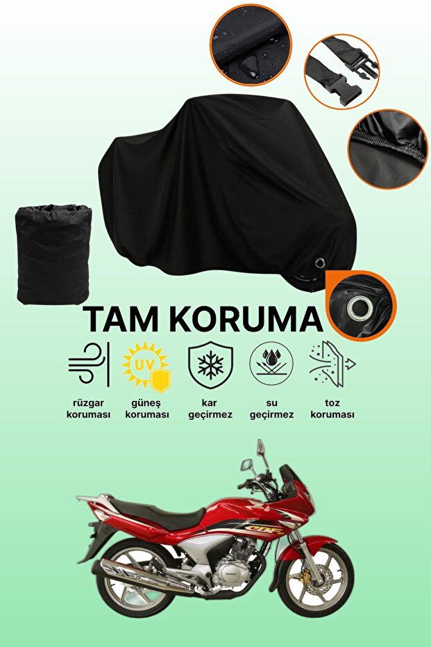 Black Compatible with Lock Honda Cbf 150 Compatible Motorcycle Tarpaulin
