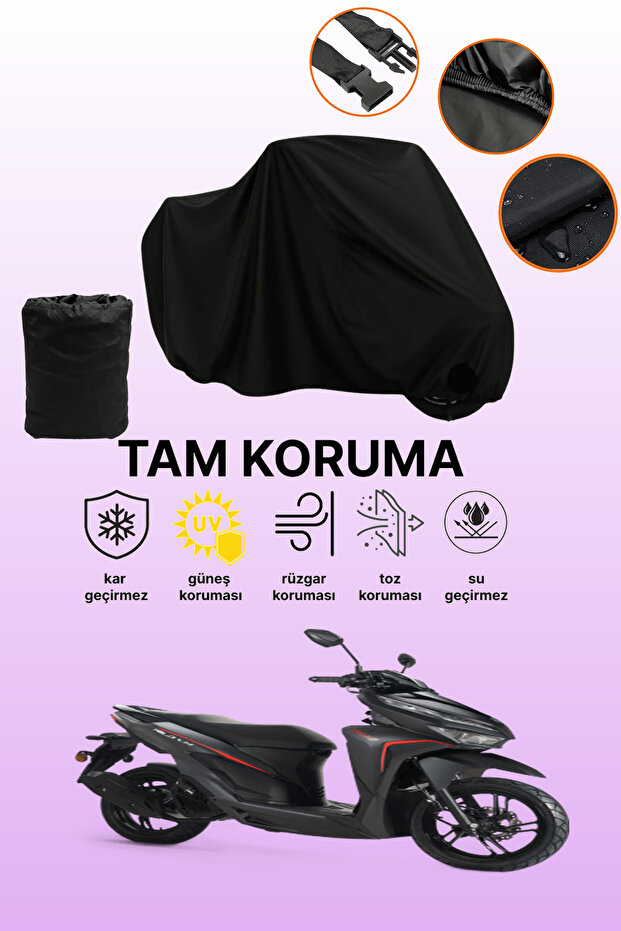 Black Tail Bag and Lock Mismatched Rks Wildcat 125 Compatible Motorcycle Tarpaulin