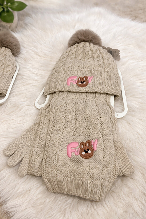 2-5 Years Old 3-Piece Set - Scarf - Beanie - Gloves
