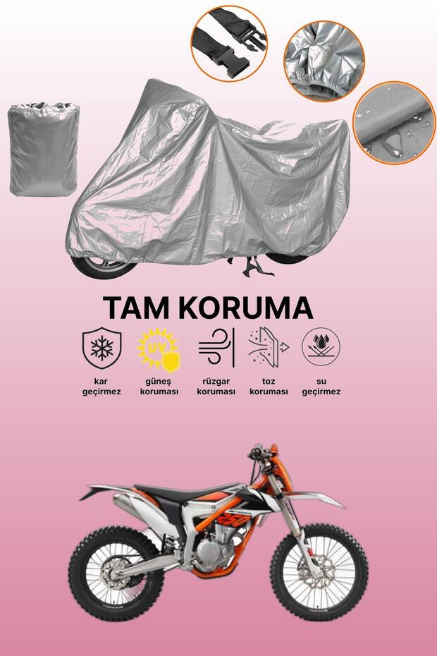 Gray Tail Bag and Lock Incompatible Ktm 250 F Freeride Compatible Motorcycle Tarpaulin