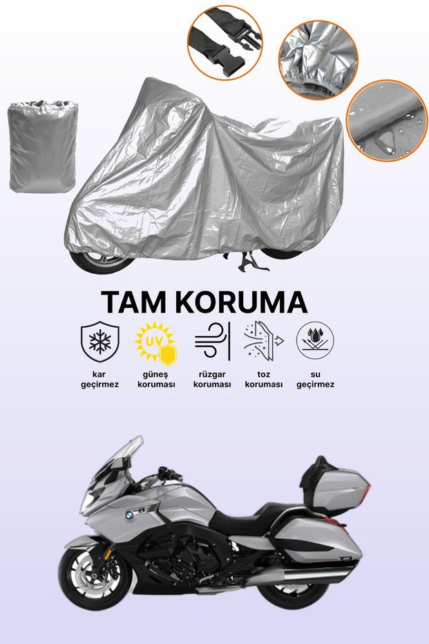 Gray Tail Bag and Lock Mismatched Bmw K 1600 Grand America Compatible Motorcycle Tarpaulin