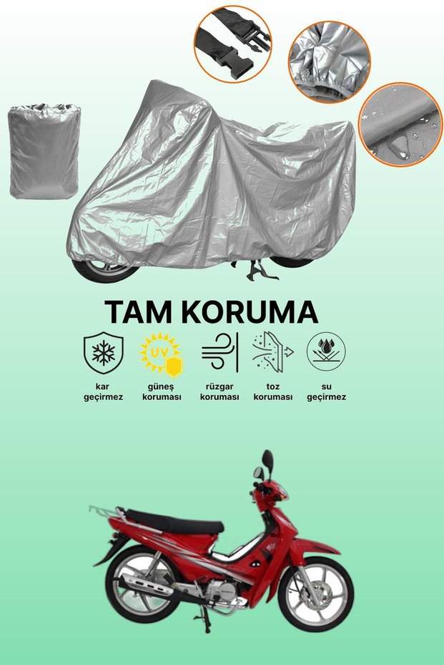 Gray Tail Bag and Lock Non-Compatible Mondial 100 Mfm Compatible Motorcycle Tarpaulin