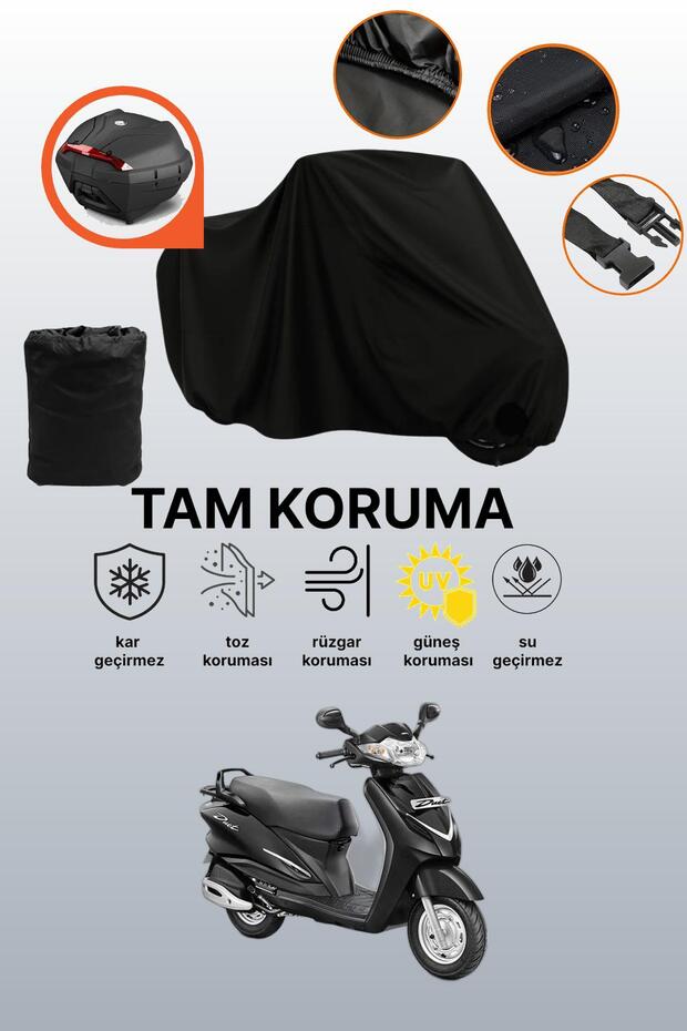 Compatible with Black Rear Bag Hero Duet Vx 110 Compatible Motorcycle Tarpaulin