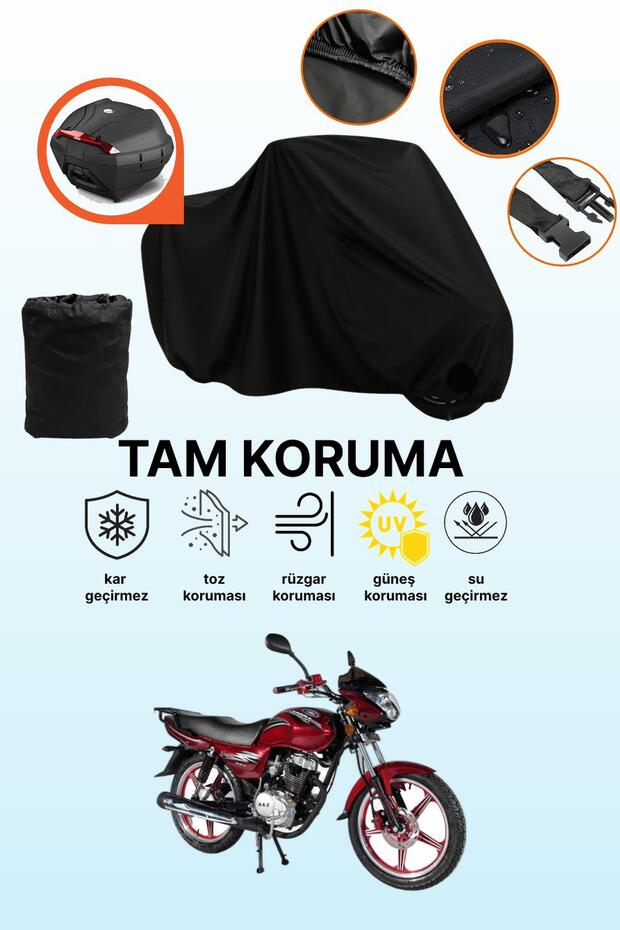Black Rear Bag Compatible with Arora Ar 100-19 Elegant Compatible Motorcycle Tarpaulin