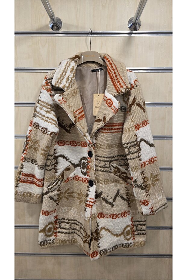 معطف صوف إيطالي منقوش - 1