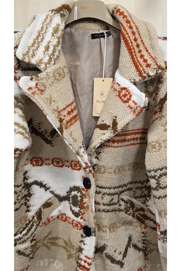 معطف صوف إيطالي منقوش - 3