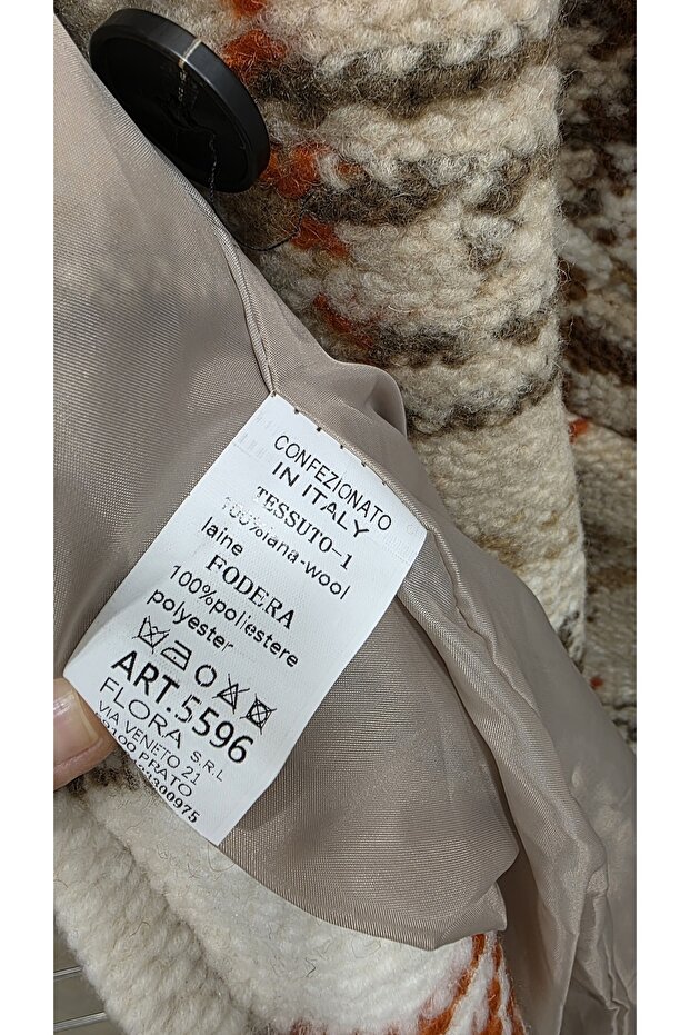 معطف صوف إيطالي منقوش - 5