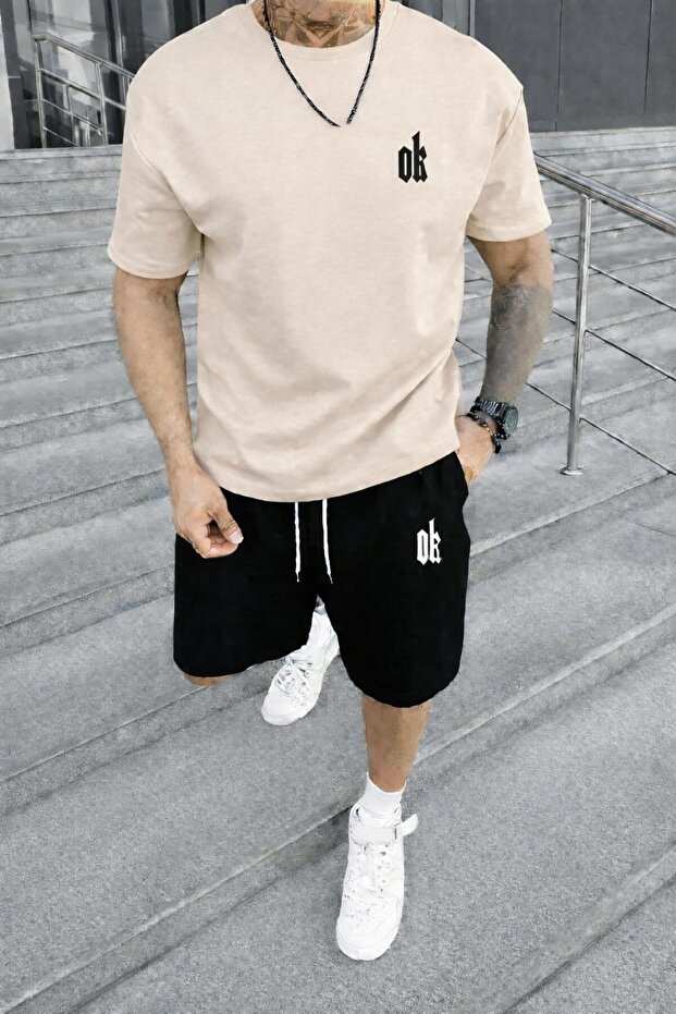 Men's Arrow Printed Shorts T-Shirt Set