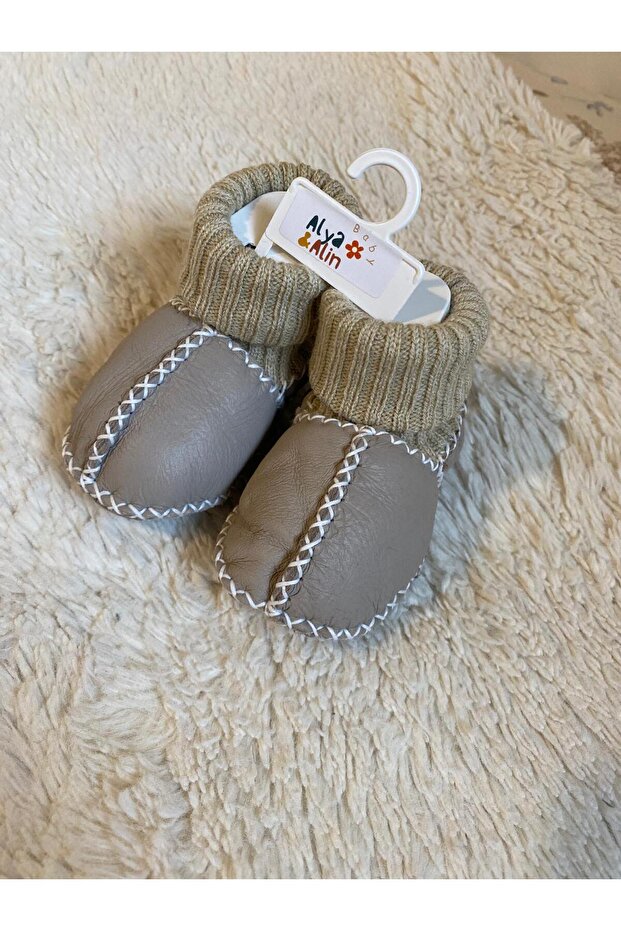 Organic Natural Lambskin Baby Booties