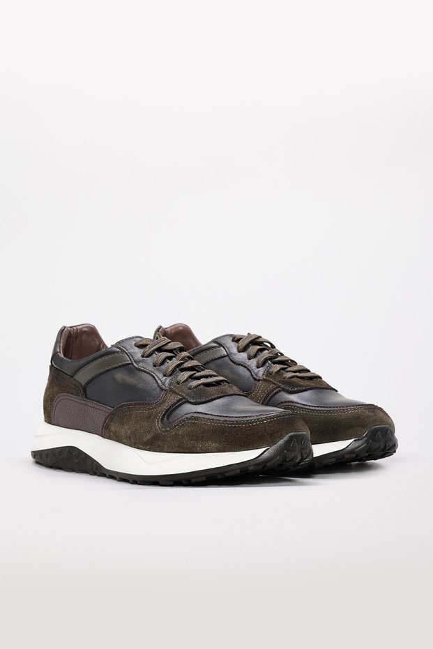 Khaki Genuine Leather Lace-Up Eva Sole Men's Casual Shoes Tg095301312561221