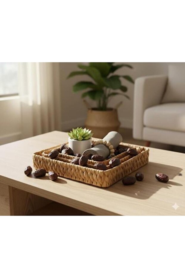 صواني خوص مستطيلة Rectangular Wicker Trays - 1