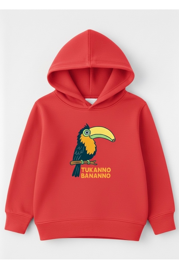 Unisex 100% Cotton Tukanno Bananno Printed Children's Hooded Sweatshirt
