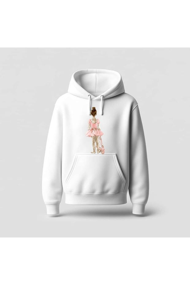 Pink Ballerina Printed Hoodie Sweatshirt