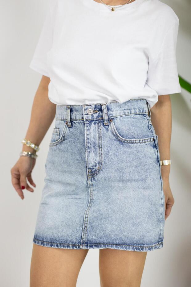 4147 BASİC JEAN ETEK - 1