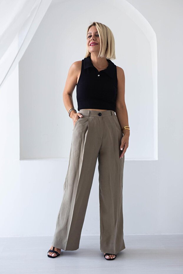 3697 Collared Ribbed Crop - 6