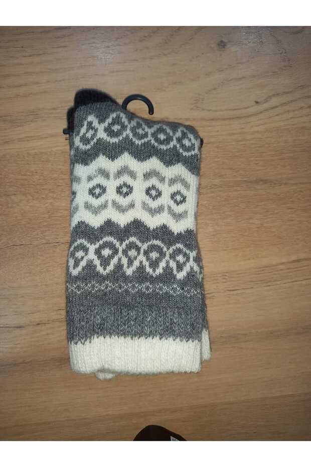 Wool Socks with Patterned Lining - 1
