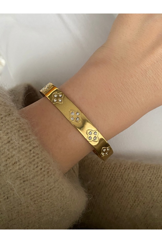 Limited Edition - Zircon Stone Steel Non-Tarnish Women's Bracelet Cuff