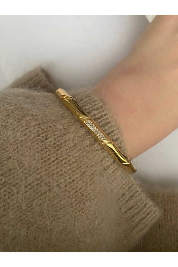 Limited Edition - Zircon Stone Steel Non-Tarnish Women's Bracelet Cuff