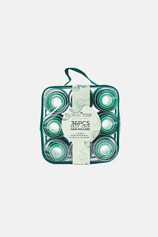 36 Pieces Self Grip Hair Rollers, Green
