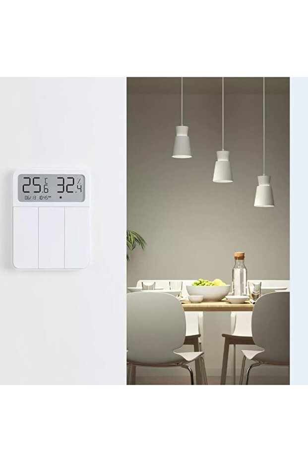 مفتاح ذكي رقمي لقياس درجة الحرارة والرطوبة مع شاشة عرض - 3