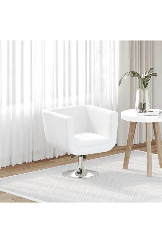 Bar Stool White Faux Leather