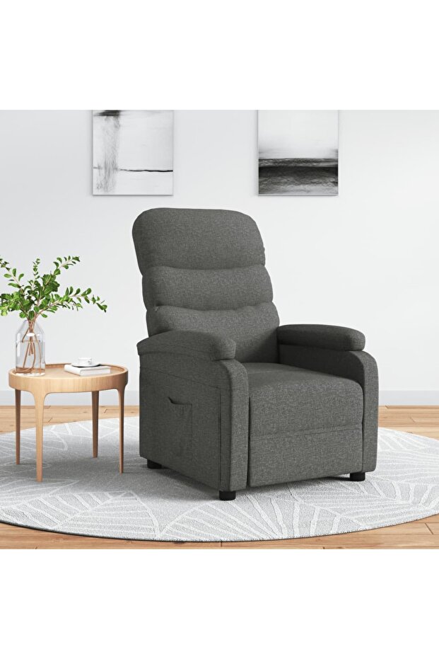 Recliner Chair Dark Grey Fabric