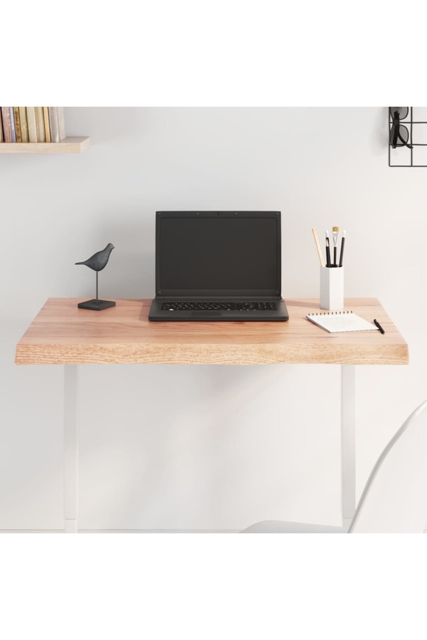 Table Top Light Brown 80x60x(2-4) cm Treated Solid Wood Live Edge