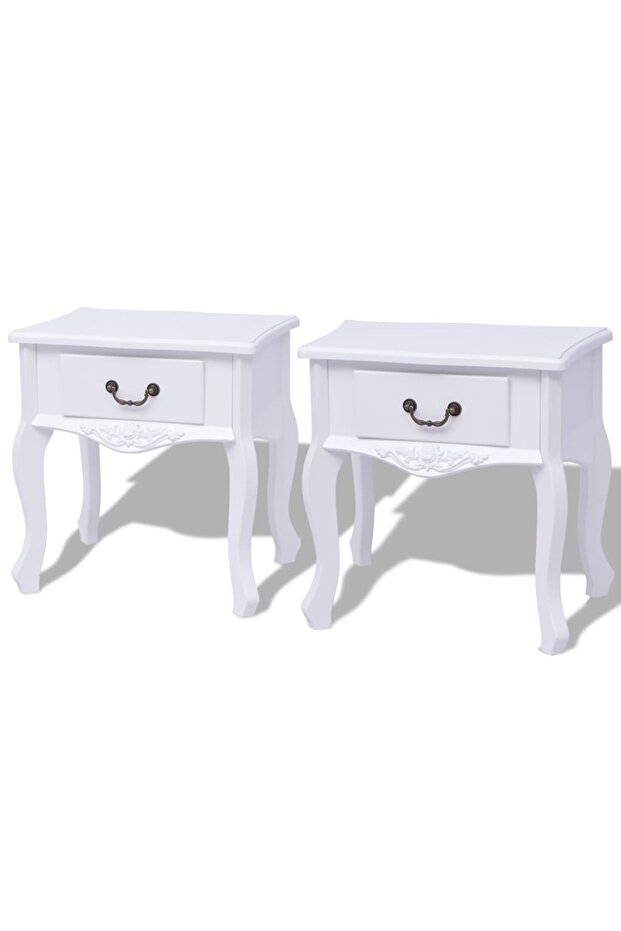 Bedside Cabinets 2 pcs MDF White