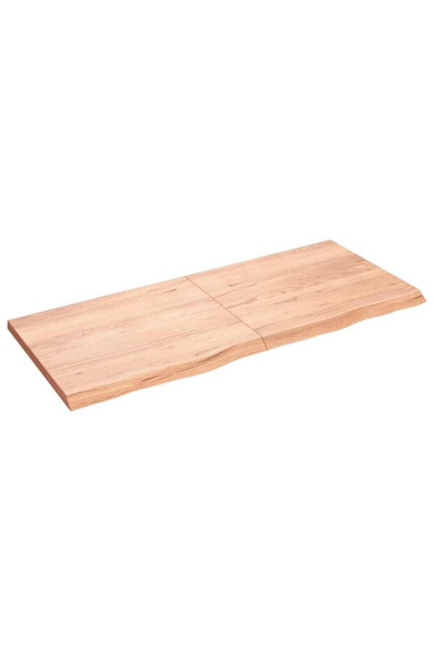 Table Top Light Brown 140x60x(2-4) cm Treated Solid Wood Oak