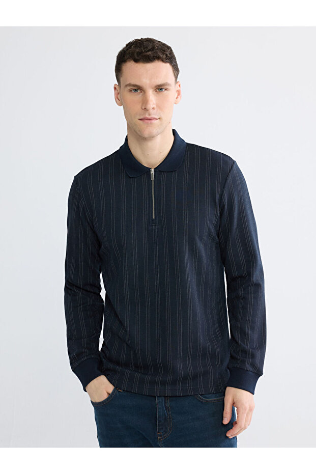 Timeless Clothing & Timeless Choices Devark Roba Collar Striped Men's Sweatshirt