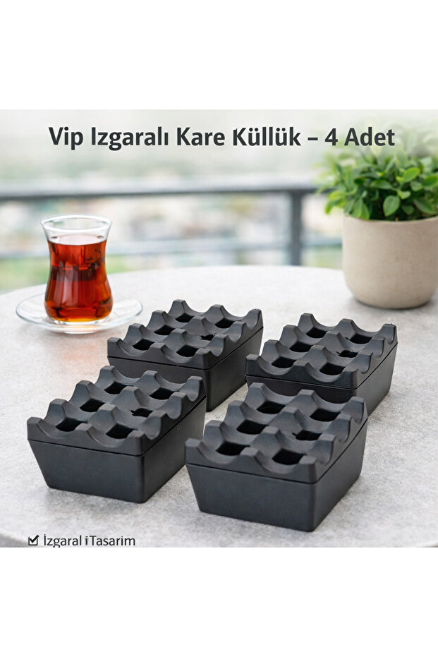 Square grid odorless ashtray home car auto ashtray 4 pieces