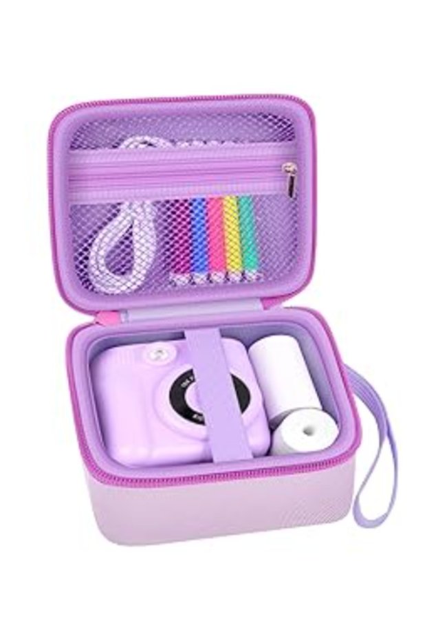 PURPLE Children's Instant Print Camera Storage Bag - Fits For ESOXOFFORE, Dylanto, DUDUDRAGON & Othe