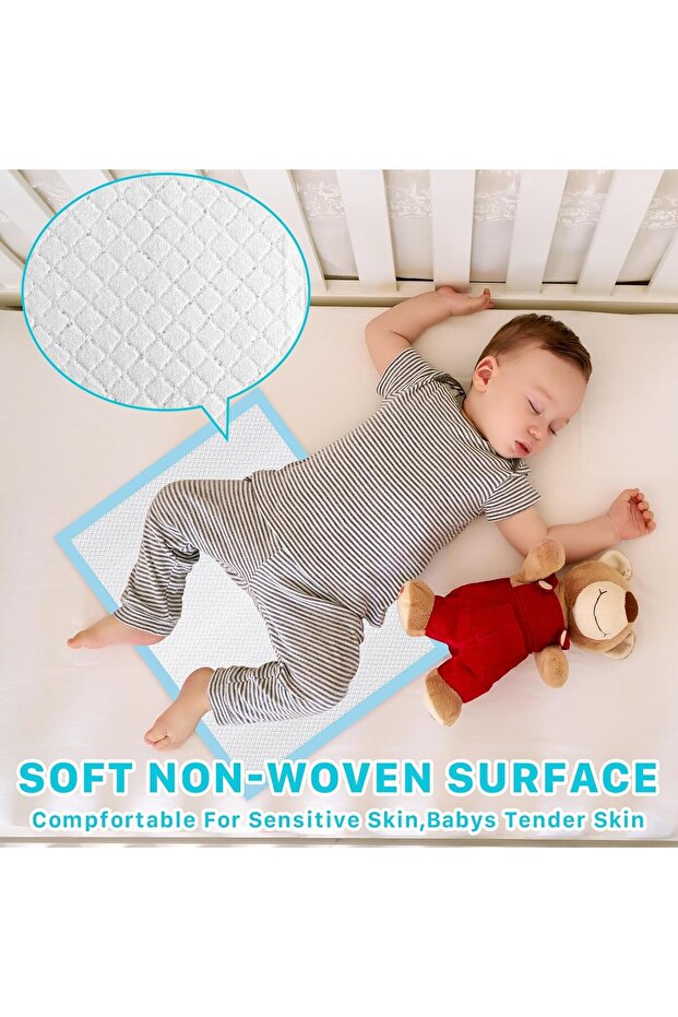 عبوة من 100 وسادة تغيير حفاضات للاستخدام مرة واحدة - 5