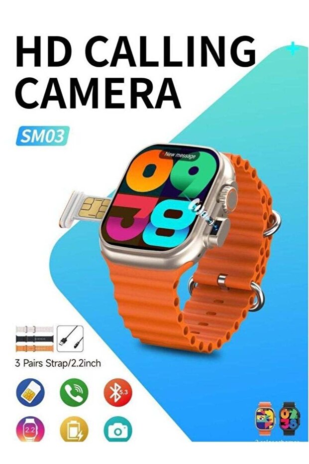 SM03 Smartwatch with SIM Card Support & Built-in Camera – Stylish Digital Watch with Call Function