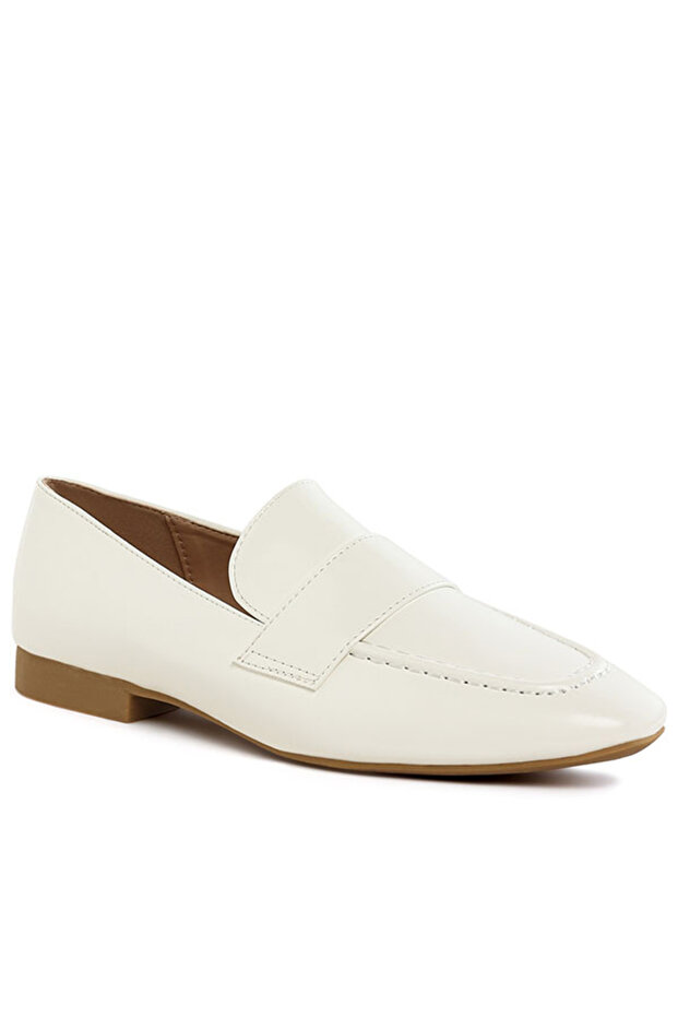 Women Flat Heel Loafers in Off White