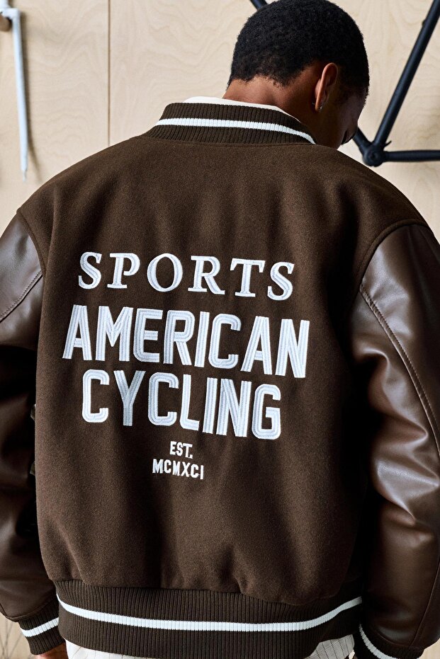 Kahverengi bomber ceket - 1