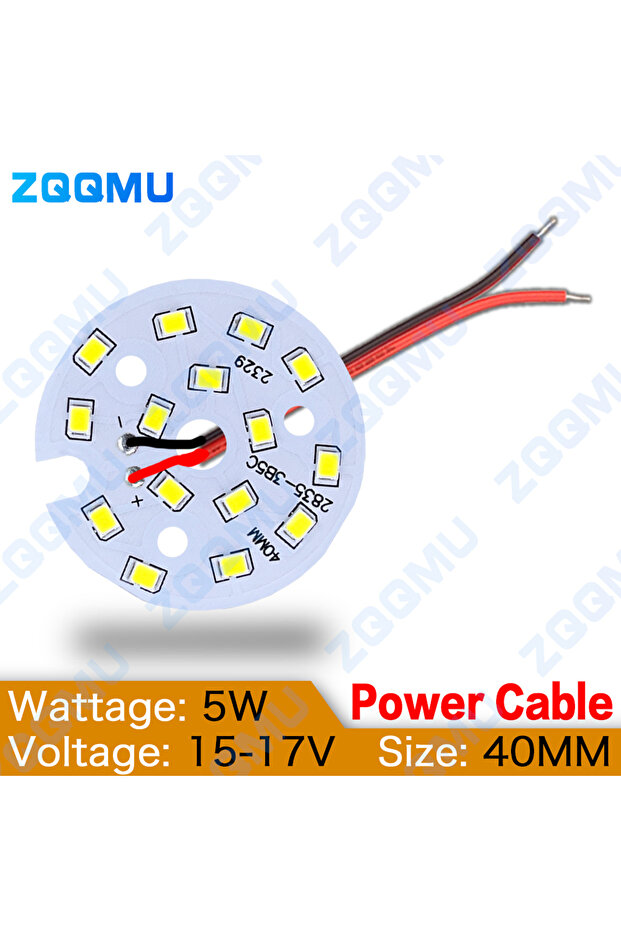 Warm White-3000K 1PCS-Power Cord 5W High Bright LED Chip Bead 15V-17V Lights Board Bulb Round Light