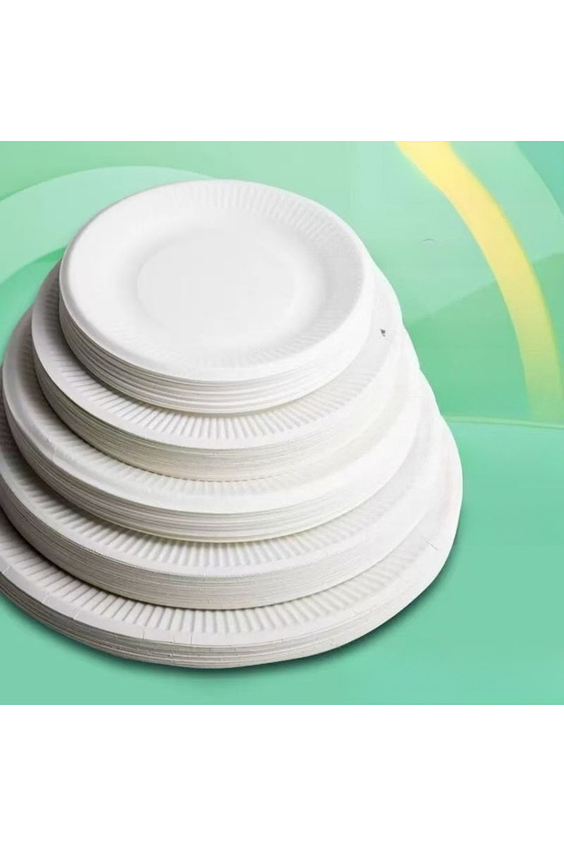 19.8cm white 50pcs Paper Plate, Disposable Party Tableware, Bone Spitting Plate, Picnic Plate, Child