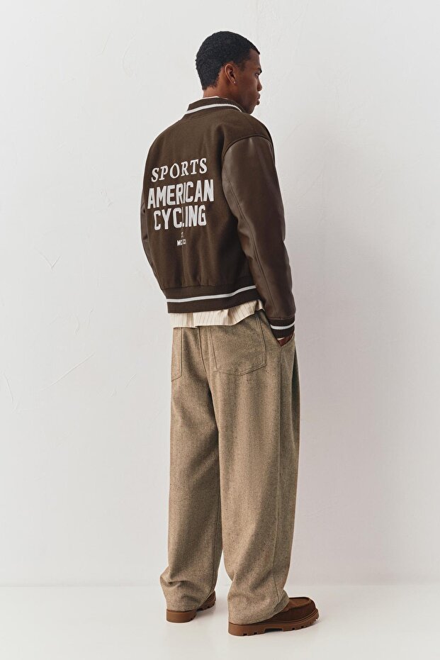 Kahverengi bomber ceket - 4