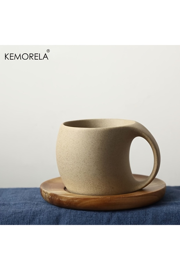 220ml 1PCS KEMORELA Ceramic Coffee Cups and Saucers Simple Water Cup 220ml Breakfast Milk Oat Drink