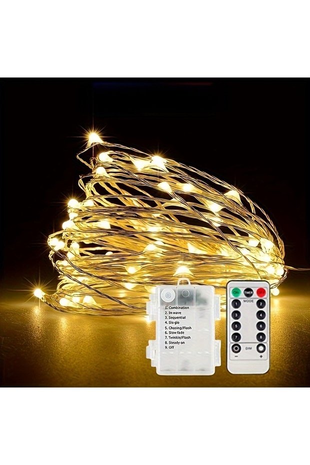 10M-100LED warm Christmas Party Wedding Decoration Remote Control Waterproof Battery Operated Fairy