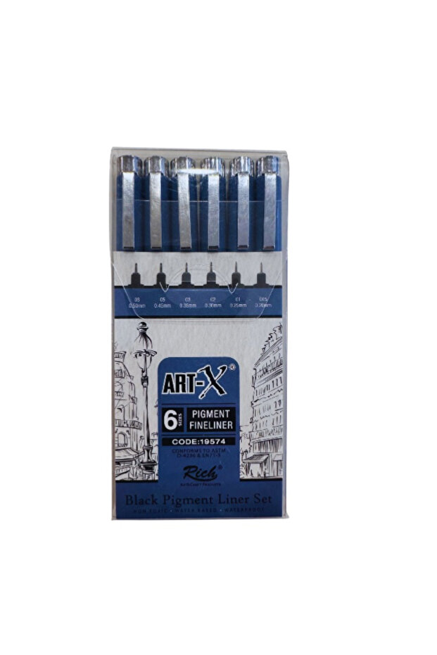 Pigment Fineliner Technical Drawing Pen Set 6 Pieces