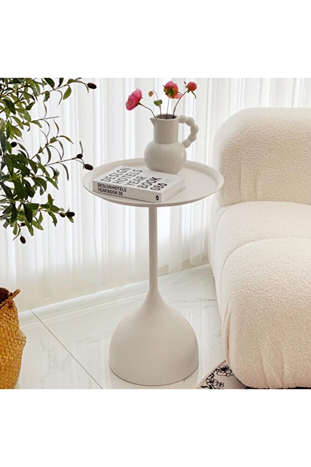 طاولة قهوة معدنية مستديرة جانبية - 1