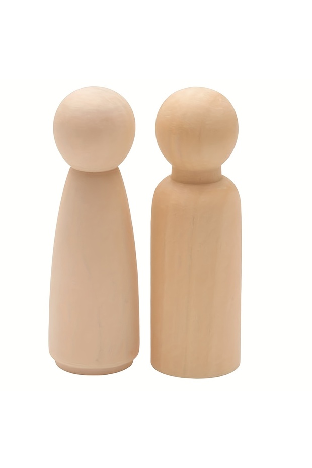 1Pc Girl 1Pc Boy Pack of 2 Unfinished Wooden Peg People for DIY Crafts and Painting Wood Peg Dolls