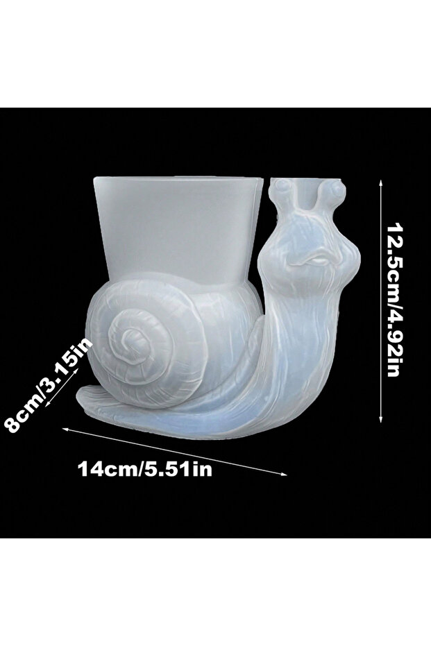 WHITE 1pc 3D Snail Large Flower Pot Succulent Vase Silicone Mold for Concrete Plaster Epoxy Resin DI