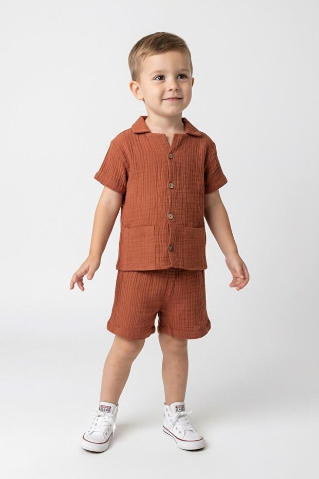 طقم سترة من الموسلين - 4