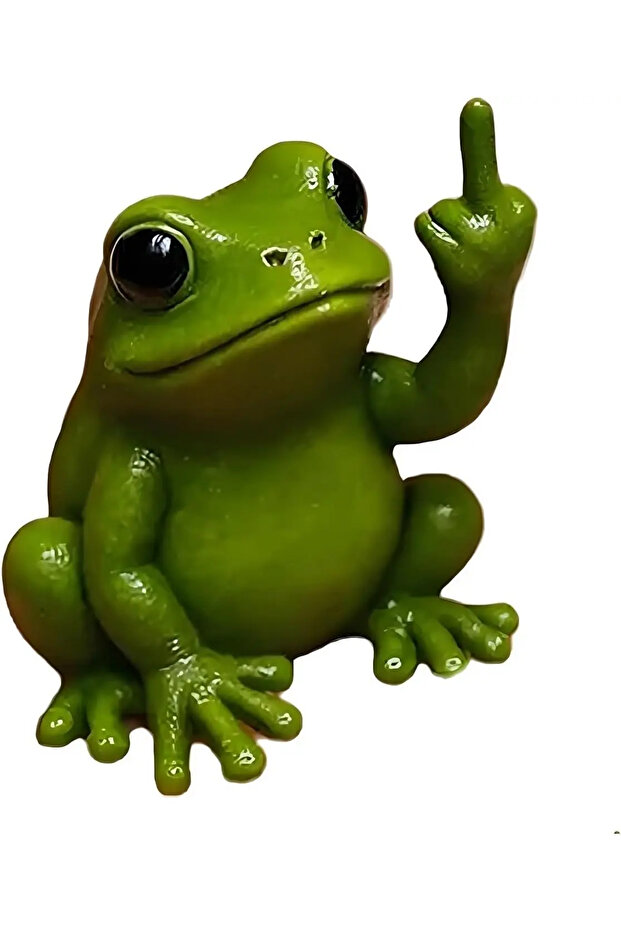 Frogs Novel Animal Statue: Mini Middle Finger Frog Sculpture Interesting Decorative Ornaments and Mi