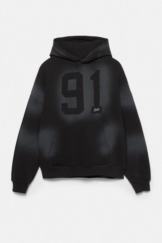 Siyah kapüşonlu sweatshirt STWD 91 - 5
