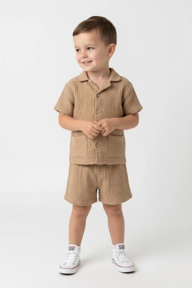 طقم سترة من الموسلين - 4